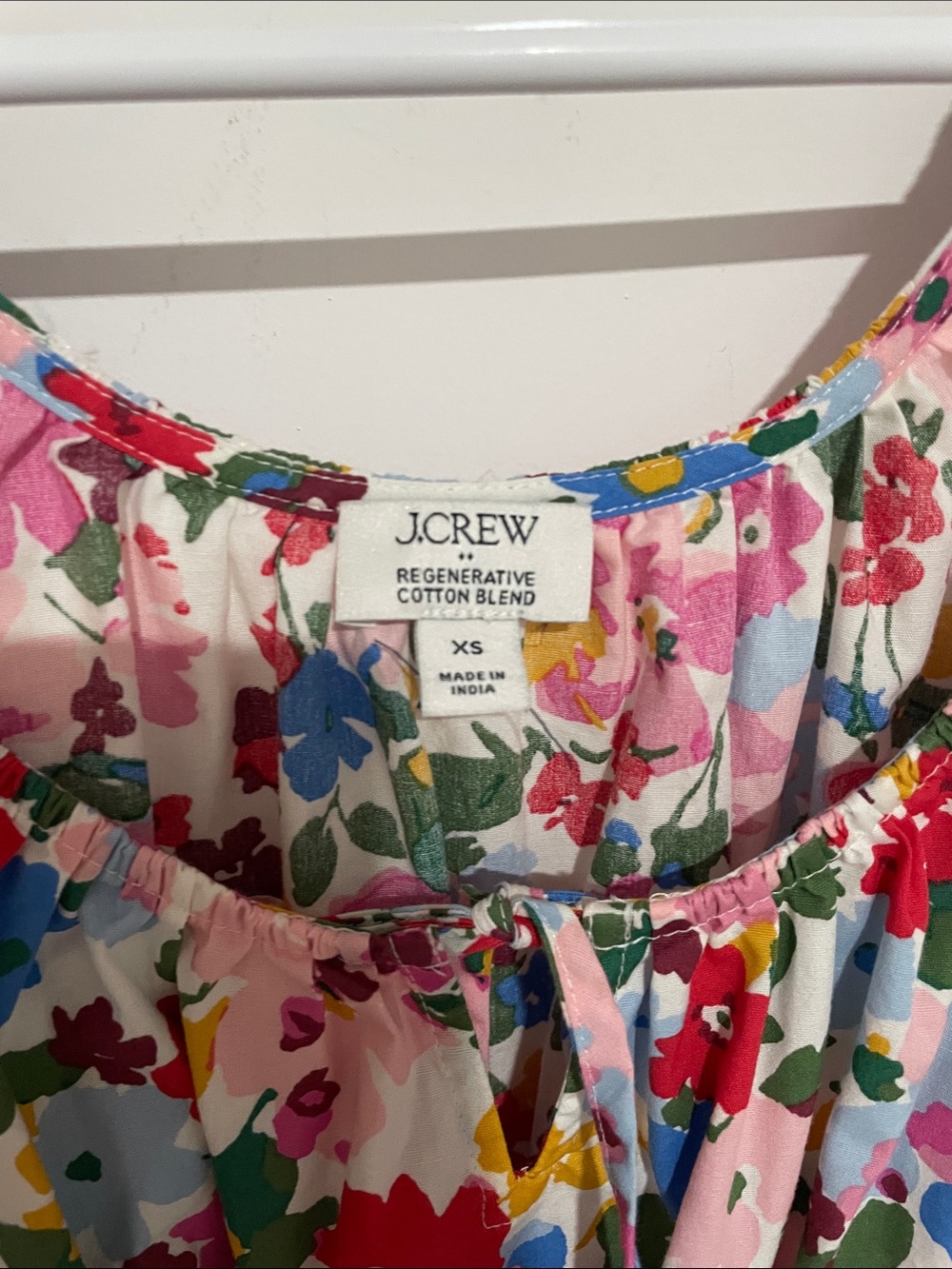 J. Crew Girls' Pink Multicolor Floral Cotton-Blend Dress